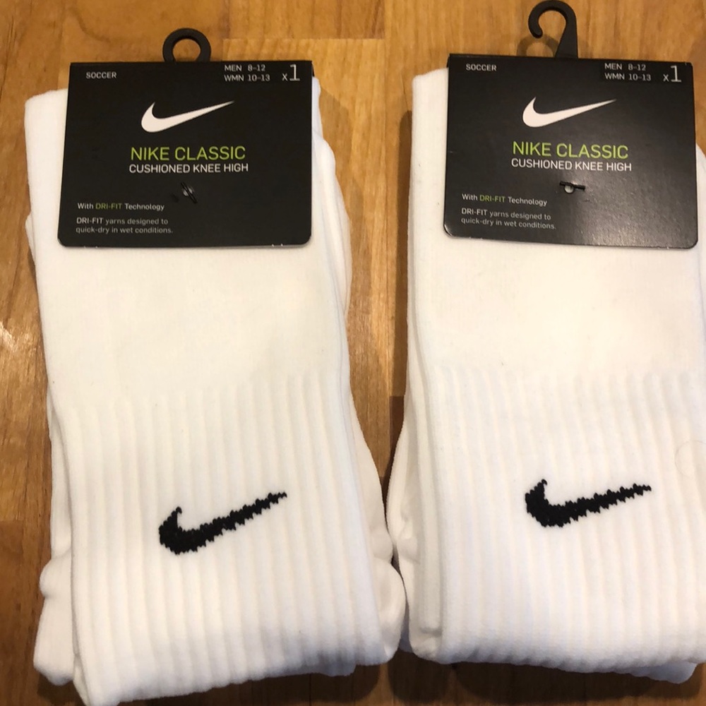 White nike soccer sock sold together